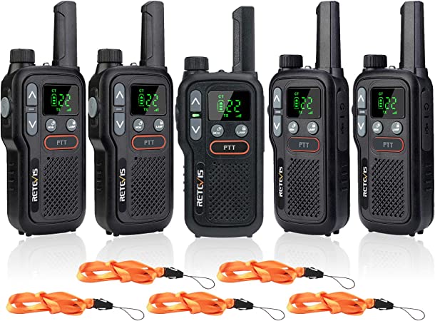 Retevis RB18 2 Way Radios Rechargeable, Walkie Talkie Long Range, NOAA Dual PTT Flashlight VOX, for Outdoor Hiking Roading (5 Pack)