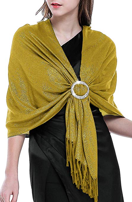 Banetteta"Glittering Stars" Shawls and Wraps for Evening Dresses Wedding Wrap Shawl Fringe Scarf with Free Button