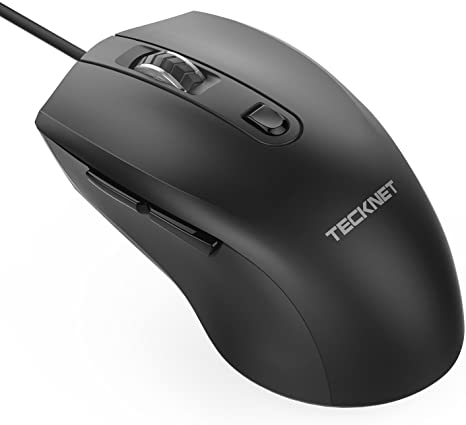 TeckNet 6-Button USB Wired Mouse Optical Computer Wired Mice 1000/1600 DPI, Office Business Mouse for Laptop Notebook, Fit for Windows7/8/10/XP/98, Vista