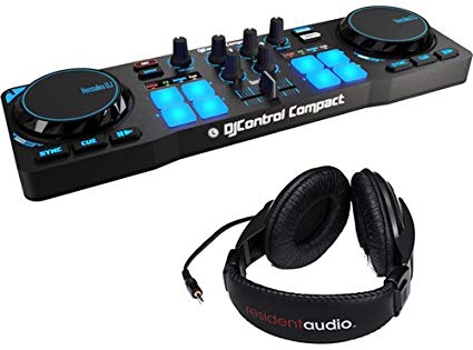 Hercules DJControl Compact DJ Software Controller with R100 Stereo Headphones
