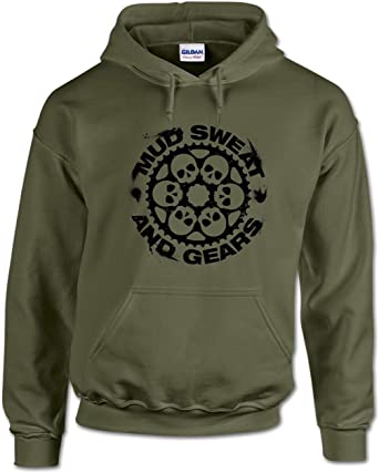 Mountain Biking Hoodie - Biker Cycling Gifts for Men - Personalised Hooded Sweatshirt Pullover - Mud Sweat
