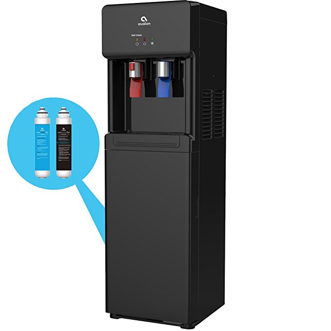 Avalon Self Cleaning Bottleless Water Cooler Dispenser - Hot & Cold Water, Child Safety Lock, Innovative Slim Design - UL/Energy Star Approved- Black