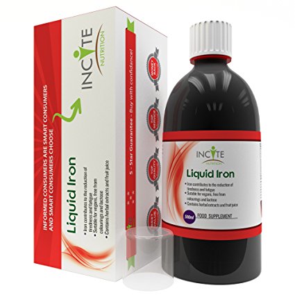 Liquid Iron Supplement 500ml With Multi Vitamin Formula - 100% Moneyback Guarantee Suitable for Men Women & Children Has Added Vitamins C , B1 , B2 , B6 & B12 Manufactured in the UK High Strength Better than Tablets or Capsules - Feel the Benefits Suitable for Vegan & Vegetarians