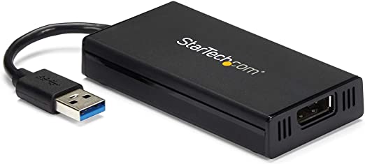 StarTech.com USB 3.0 to DisplayPort Adapter 4K Ultra HD, DisplayLink Certified, Video Converter w/ External Graphics Card - Mac & Windows (USB32DP4K),Black