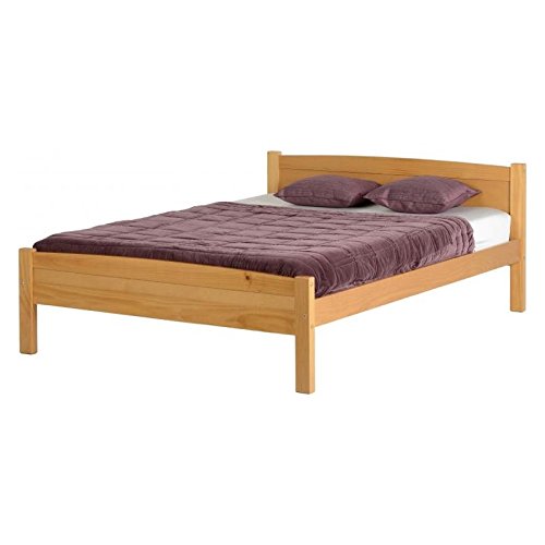Seconique Amber Wooden Bed Frame, 4ft 6in Double Bed Frame, Pine