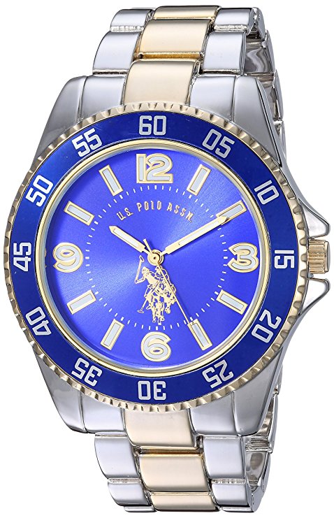 U.S. Polo Assn. Men's Two-Toned, Royal Blue Dial, Automatic Quartz Metal/Alloy Fold-Over-Clasp Watch - USC80514