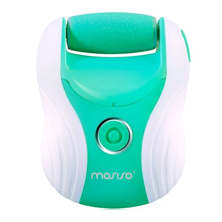 Mosiso Electric Callus Remover, Rechargeable Foot File and Pedicure Tool for Scrubbing Feet, Effectively Buffs away Dead, Hard Skin and Cracked Heels (3 Roller Inlcuded) - Green