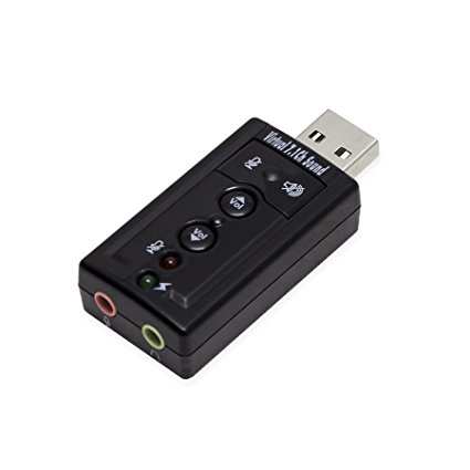 SYBA Virtual 7 Surround Sound USB External Adapter for Windows Mac Linux Audio Dongle CMedia Chip SD-CM-UAUD71