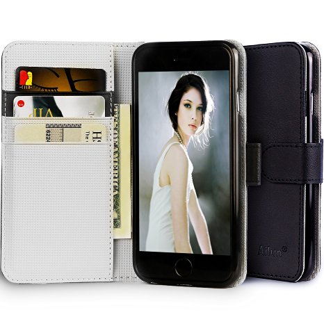 iPhone 6S Case,iPhone 6 Case,[4.7inch]by Ailun,PU Leather&Soft TPU,Impact Resistant&Anti-Scratch Wallet,Self-Stand for Video Watching,Card Holder,Magnetic Flip Cover[Black]