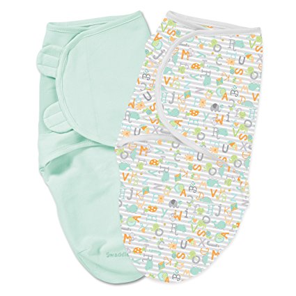 Summer Infant SwaddleMe 2 Piece Adjustable Infant Wrap, Alphabet Soup, Large