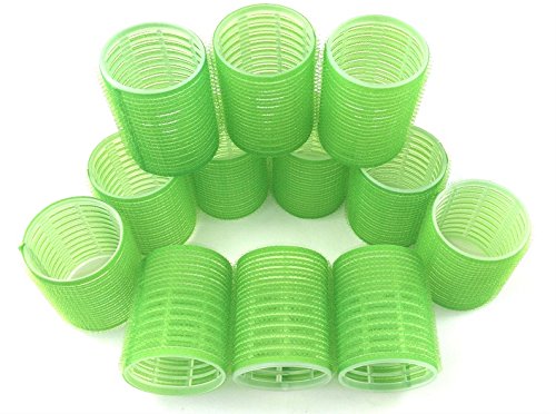 Jumbo Self Grip Holding Hair Curlers Rollers Grip Cling Nylon Plastic Sticky Curling Tools Pro Salon Hairdressing Curlers Or DIY Curly Hairstyle By MINGHU (Multicolor Premium Styling 48mm 12PCS)