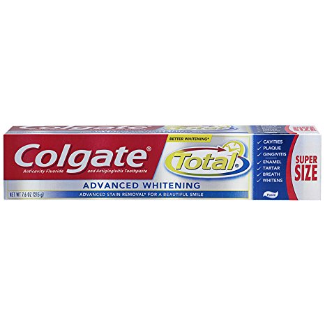 Colgate Total Advanced Whitening Toothpaste - 7.6 ounce (2 Pack)