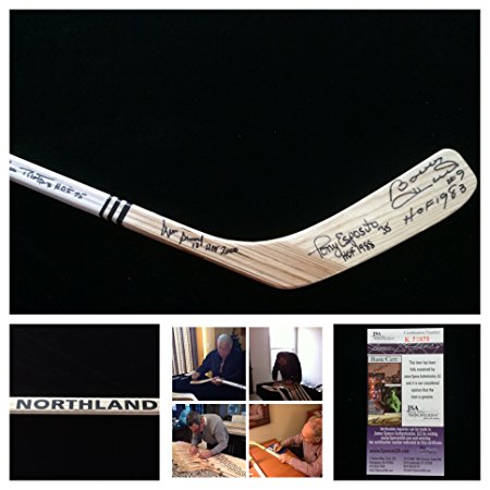 Bobby Hull Tony Esposito Denis Savard Pierre Pilote Chicago Blackhawks Signed Autograph Northland Hockey Stick. JSA COA