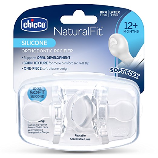 Chicco NaturalFit Pacifier Clear Soft Silicone 12M  (2 pcs)