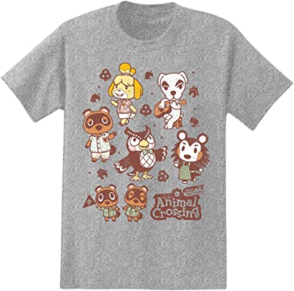 Nintendo Mens Animal Crossing Shirt - Tom Nook, Mr Resetti, K.K. Slider, Isabelle, and Baabara Tee