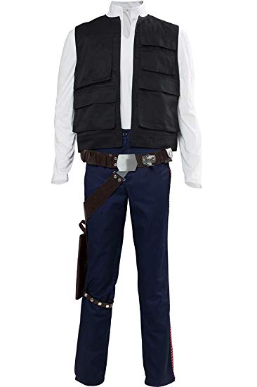 Cosplaysky Men's Halloween Uniform Outfit for Han Solo Costume Belt Compatible Droid Caller Canister