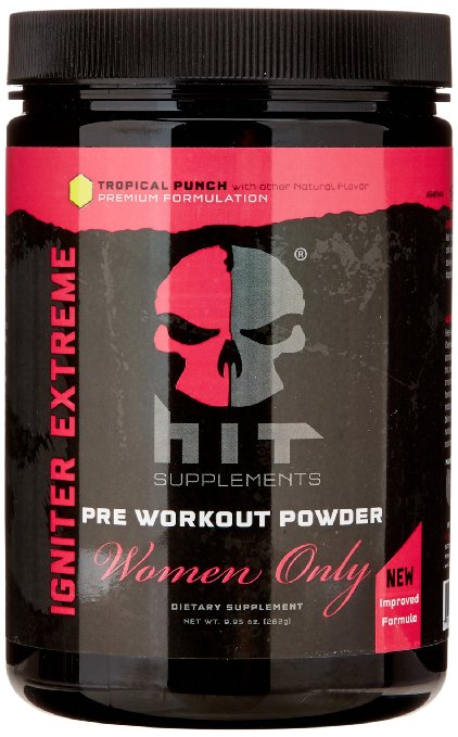 HIT Supplements Women Only Igniter Extreme Pre Workout Powder for Women Tropical Punch 282 Gram 30 Servings