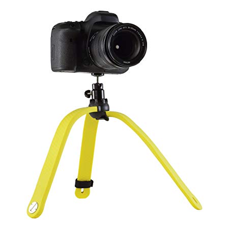 3POD Super Duty Flexible Tripod and Selfie Stick Action Pole–Flexible Tripod that can be Set, Wrapped, Hung and Clung Practically Anywhere–For Smartphones, Action Cams, and DSLR cameras(Yellow)32046