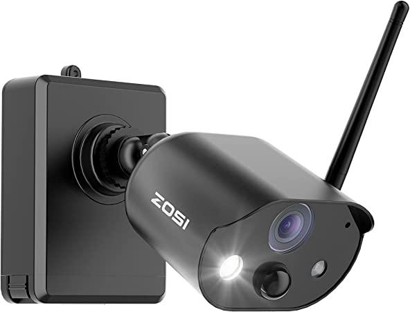 ZOSI C306 1080P Wire Free Camera with Rechargeable Battery Powered Outdoor Indoor, 2-Way Audio, Human Detection Alerts, Smart Light & Sound Alarm, 80ft Night Vision, Cloud/SD Card Storage(No SD Card)