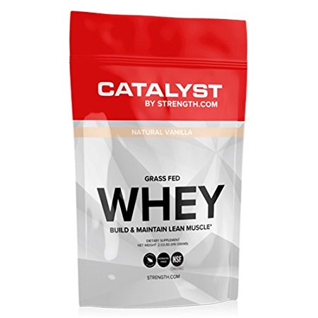 ALL NATURAL 100% Grass Fed Whey Protein, NSF Certified for Sports CATALYST, Natural Vanilla (2.02 lbs) 100% Naturally Sweetened
