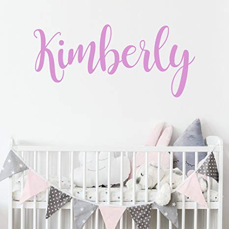 Personalized Custom Name Wall Decal for Baby Girl Nursery Room - Anti-Glare Large Matte Vinyl Monogram Lettering - Safe on Walls & Paint - Made in USA - Handmade to Order