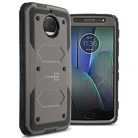 Motorola Moto G5S Plus Case, CoverON [Tank Series] Protective Full Body Phone Cover with Tough Faceplate - Gray