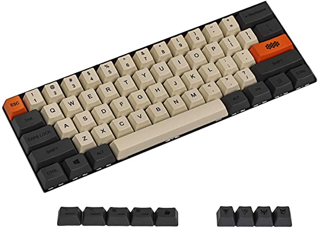 YMDK Carbon Dye Sub 108 87 61 Key Mac Keys Thick PBT OEM Profile Keycap for Standard 104 TKL 60% MX Switches Keyboard (Only Keycap) (61 Plus Mac)