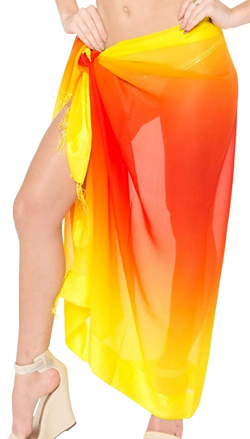 LA LEELA Womens Beach Swimsuit Cover Up Sarong Swimwear Cover-Up Wrap Skirt Plus Size Large Maxi C