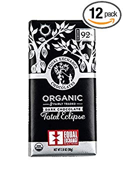 Equal Exchange Organic Total Eclipse Dark Chocolate (92%), 2.8 oz (Pack of 12)