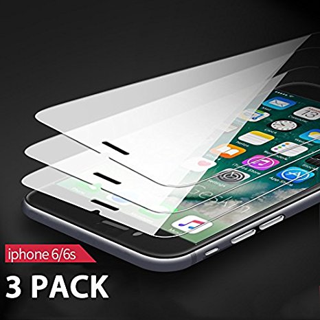 iPhone 6s Screen Protector,iPhone 6 Screen Protector, 3 PACK Novo Icon Tempered Glass Screen Protector 3D Touch Compatible 0.26mm Screen Protection Case for iPhone 6s iPhone 6