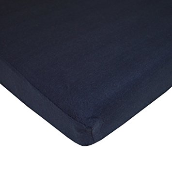 TL Care Supreme 100% Jersey Knit Crib Sheet, Navy, 28" x 52"