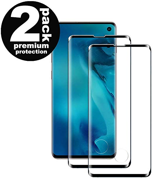 RHESHINE Galaxy S10 Screen Protector, [2-Pack][Support Fingerprint Sensor] [Full Coverage] [Case Friendly] [Bubble-Free] Screen Protector for Samsung Galaxy S10