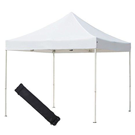 Abba Patio 10 x 10 ft Heavy Duty Waterproof Pop Up Shade Canopy, Portable Foldable White Commercial Canopy