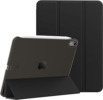 MoKo for iPad Air 5th Generation Case 2022/ iPad Air 4th Generation Case 2020 10.9 Inch with Auto Wake/Sleep,Translucent Hard Back Case Cover for iPad Air 5,Support Touch ID, Black