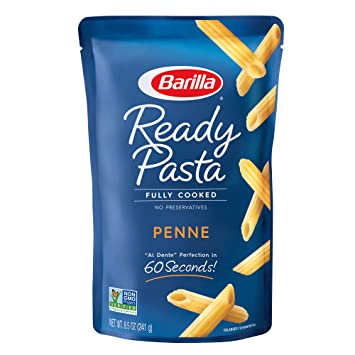 BARILLA Ready Pasta, Penne, 8.5 oz. Pouch - Non-GMO, No Preservatives - Perfect Microwave Pasta Ready in 60 Seconds - Great for Quick Pasta Meals