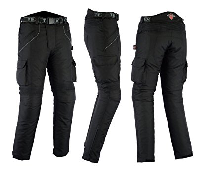 All Black Waterproof Armoured Motorcycle / Motorbike Trousers All Sizes