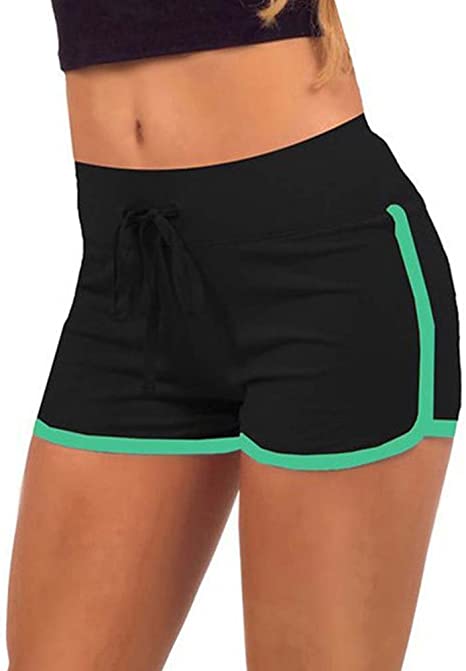 Shouhengda Women Hot Pants Sports Shorts Waistband Summer Fitness Yoga Short