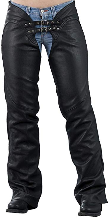 First MFG Women's Double-Belted Leather Chaps. Hip Hugging Curvy Fit. FIL745CSL