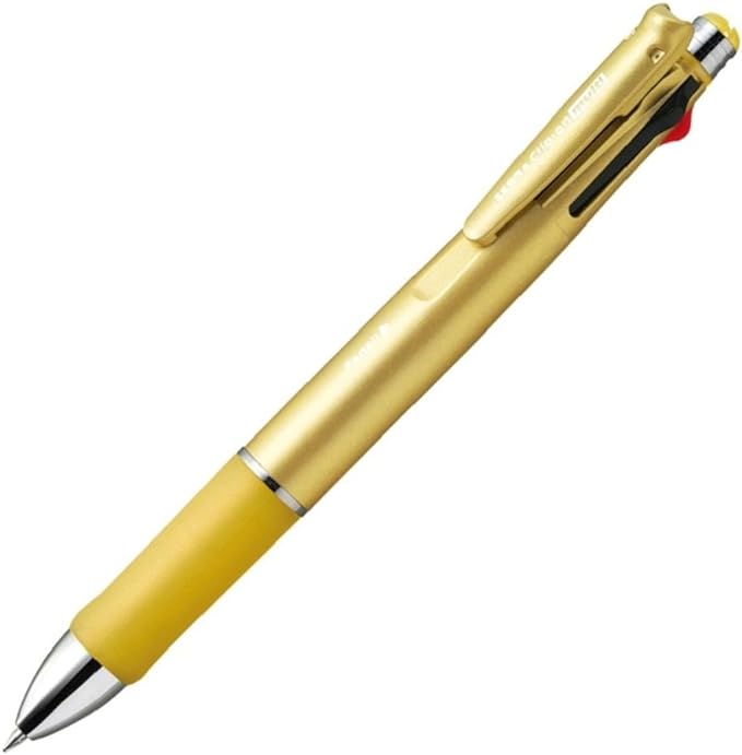 Zebra Clip-on multi 1000S Multifunctional Pen, 4 Color 0.7 mm Ballpoint and 0.5 mm Mechanical Pencil, Gold Barrel (B4SA3-GO)