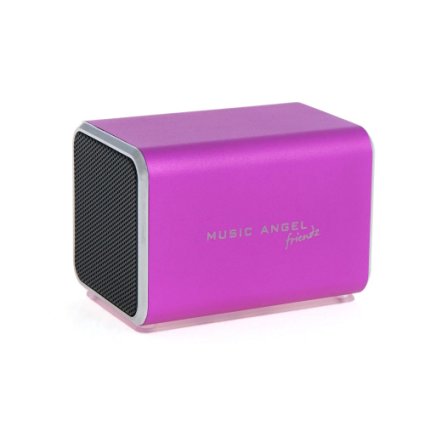 Music Angel Friendz Universal Portable Stereo Rechargeable Speaker for iPhone/iPad/iPod/MP3 Players/PC/MAC - Pink
