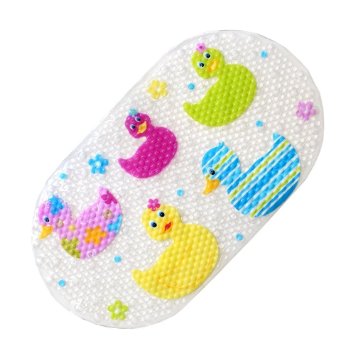 Topsky Bath Mat Baby Non-slip Mat for Toddler 27"x15" PVC (Colorful Duck)