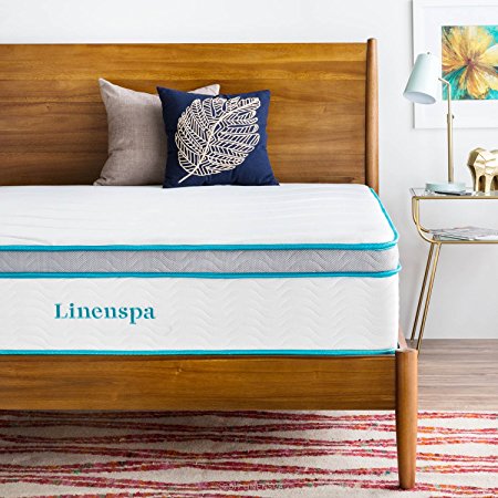 LINENSPA 12 Inch Gel Memory Foam Hybrid Mattress - Ultra Plush - Individually Encased Coils - Sleeps Cooler Than Regular Memory Foam - Edge Support - Quilted Foam Cover - King