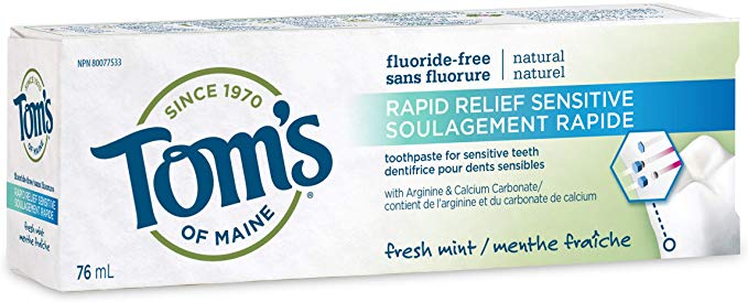 Tom's of Maine Fresh Mint Rapid Relief Sensitive Natural Paste, 76 mL