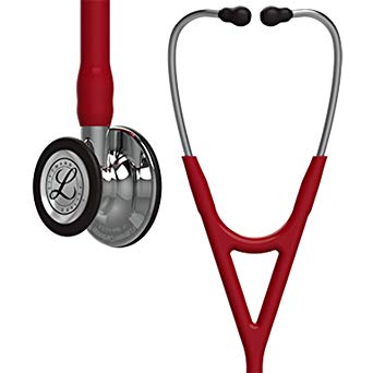 3M Littmann Cardiology IV Diagnostic Stethoscope, Mirror-Finish Chestpiece and Stem, Burgundy Tube, Stainless Headset, 27 inch, 6170