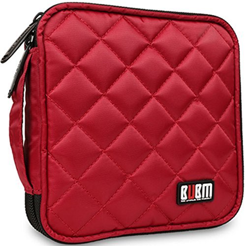 32 Capacity CD / DVD Wallet, 230D Space Twill Cover, Various Colors - Red