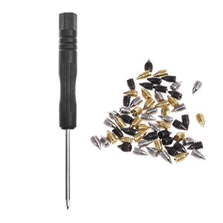 BCP 60pcs Metal Cross Slot Tip Screws for Belt Buckle Wallet Handbag, Screwdriver Included