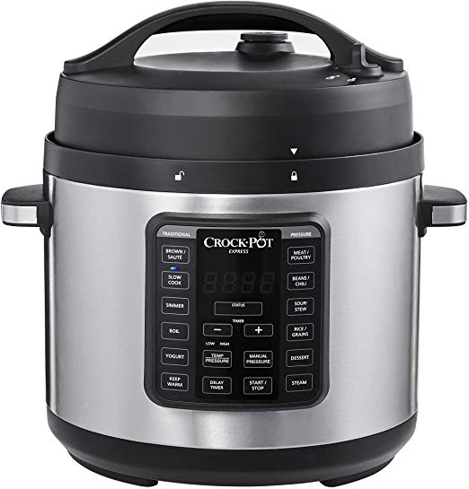 Crock-Pot 2100467 Express Easy Release | 6 Quart Slow, Pressure, Multi Cooker, Stainless Steel