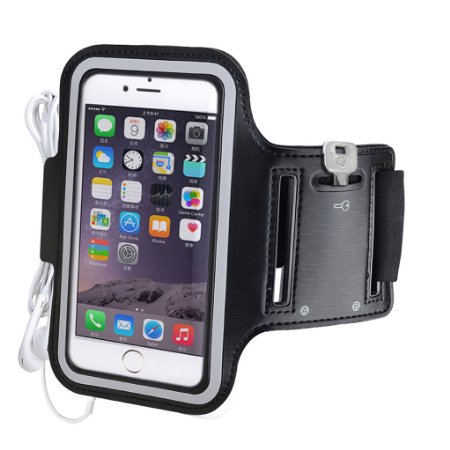 Avantree iPhone 6S Plus  6 Plus 55 Inch Armband Running Sports Gym Armband for Samsung Galaxy Note 5 4 3 S6 edge with Earphone Cord Key Cards Holder- Armor