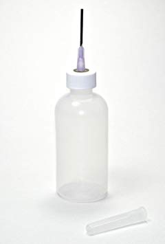 Gaunt Industries HYPO-65 - Ceramic & Clay Underglaze Applicator - 2 Ounce Clear plastic Bottle with 16 Gauge Blunt Needle tip - Slip Trailing bottle