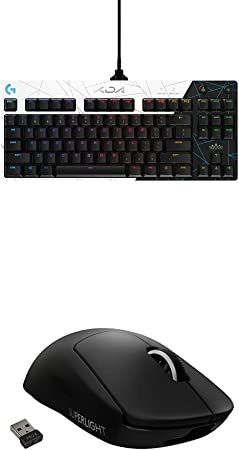 Logitech G PRO K/DA Mechanical Gaming Keyboard, Ultra-Portable Tenkeyless Design, Detachable Micro USB Cable, 16.8 Million Color LIGHTSYNC RGB backlit keys - Official League of Legends KDA Gaming Gear